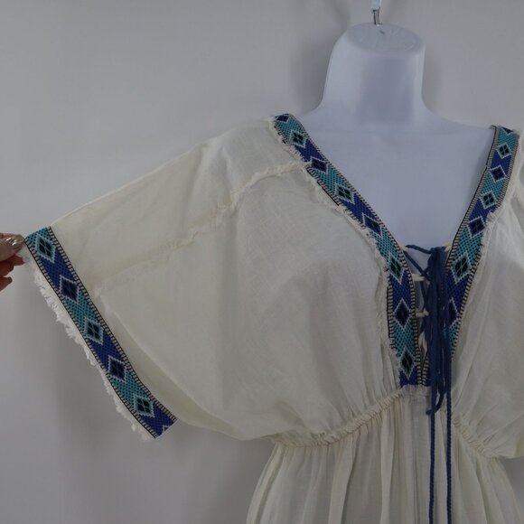 Z&L Maxi Dress Womens S Ivory Granola Girl Boho Bohemian Hippie Festival Resort - Picture 4 of 16